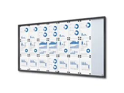 Vergrendelbaar notitiebord Indoor Slim 24xA4 Schuifdeuren Antraciet