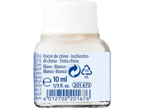 Oost-Indische inkt wit, flesje van 10 ml