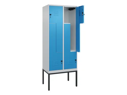 Z-garderobekast,HxBxD 2120x800x500mm,vak B 200/400mm,draaigrendel