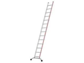 ladder,eenzijdig,14,verstevigde treden,balk L 3,72m,aluminium - 1