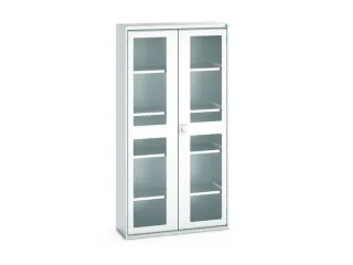 vitrinekast 2000x1050x350mm 4xStalen bodem romp RAL7035 front RAL7035 - 1