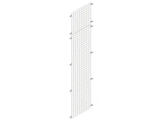 zijwand,v. inhaakstelling,HxD 2500x600mm,verzinkt,rooster,MW 50x50mm - 1