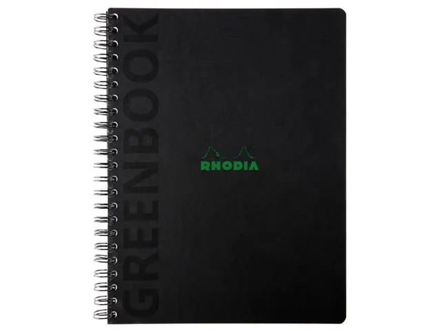 Notitieboek Rhodia Greenbook recycled A4+ lijn Hard Cover Zwart