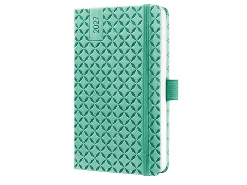 Agenda semainier Flair 2027 (DE/EN/FR/NL) A6 Mint Green Hardcover