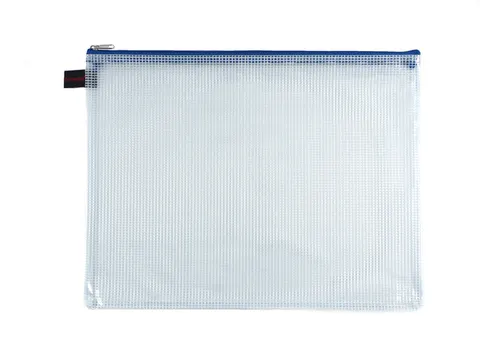 Ritszak Foldersys PVC A4 transp sluiting blauw Pocket Zip A4 Blauw
