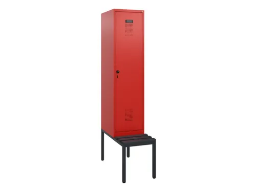 locker met bank,HxBxD 1950x400x815mm,1vak,vak B 400mm,draaigrendel