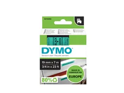 Labeltape Dymo 45809 D1 S720890 19mmx7m zwart op groen