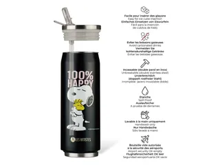 Thermosbeker Les Artistes Paris blik 500ml Happy Snoopy met rietje - 2