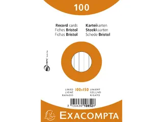 Pk 100 Cards 100X150 Asst Lined - 5