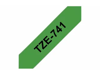 NEUTRAL Labeltape P-touch TZE-741 29mmx8m Zwart op Groen gelamineerd - 2