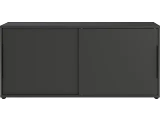 schuifdeurkast,HxBxD 740x1600x400mm,2xhouten vloer,romp grafiet - 2