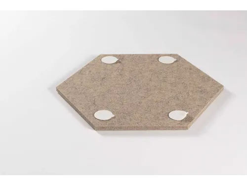Akoestische PET-vilt Hexagon tegels beige 30x26cm 22 stuks