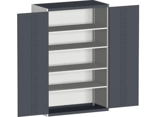 systeemkast 2000x1300x650mm 3xStalen bodem 2laden Ral7035 Ral7016