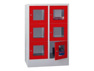 lockerkast,HxBxD 1187x800x500mm,2x3vakken,RAL7035,front RAL3000 - 2