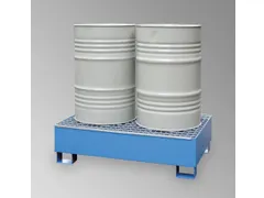 Opvangbak Staal Bxdxh 1325X1320X250Mm Voor 2X200L Vaten Rooster Blauw