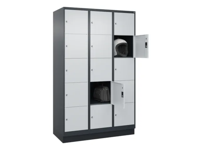 lockerkast,HxBxD 1950x1200x500mm,3x5vakken,vak B 400mm,cil.-slot