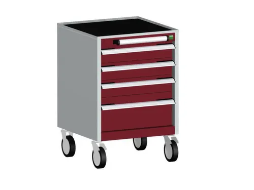 ladekast verrijdbaar 780x525x525mm 4laden RAL7035 front RAL3004