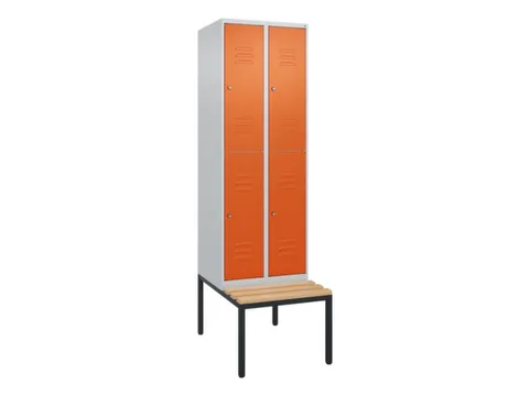 armoire vestiaire avec banc à deux niveaux HxlxP 2120x600x815mm