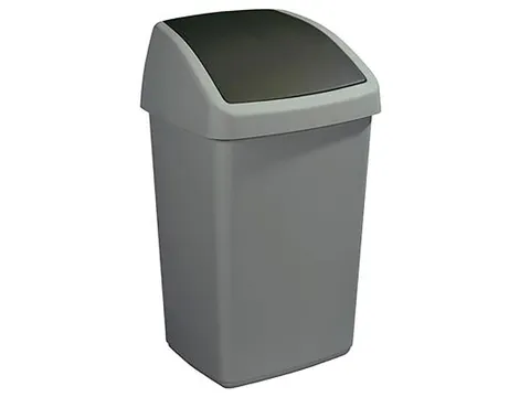 Afvalbak Delta swingdeksel 50 Liter Grijs Zwart