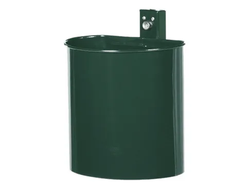 Afvalbak Staalplaat 20 Liter Gesloten Uitvoering Wandhouder Mosgroen
