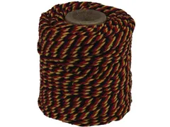 Katoentouw zwart-rood-geel klos van 50 g ongeveer 35 m