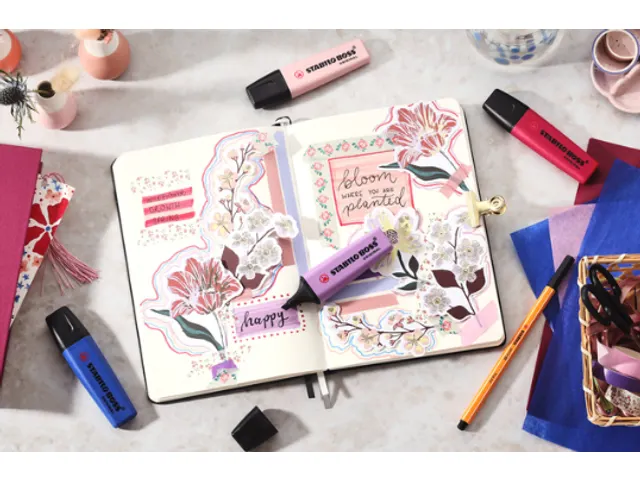Markeerstift STABILO Boss Wildflower assorti 4 stuks