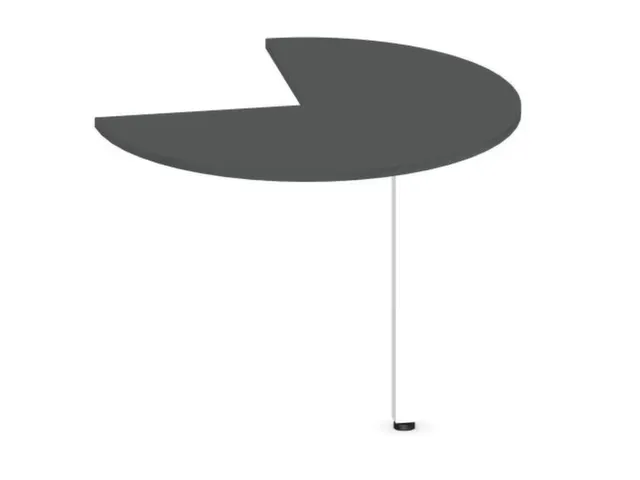 aanbouwtafel,i.h.v.,HxØ 720-840x1000mm,driekwartrond,MS-donkergrijs
