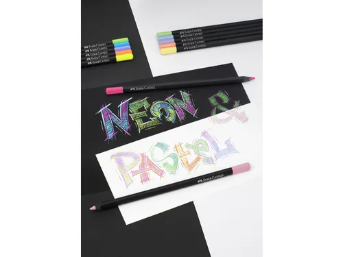 Kleurpotlood Black Edition 12 stuks neon+pastel in kartonnen etui