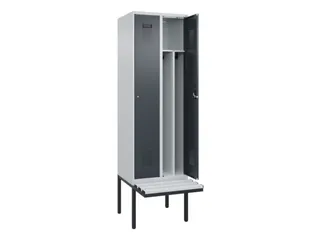 locker met bank,voor scheiding van kleding,HxBxD 2120x600x815mm,2vak - 1