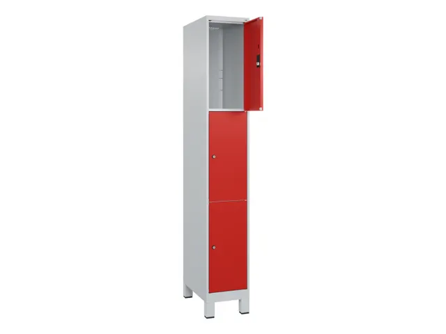 lockerkast,HxBxD 1950x300x500mm,1x3vakken,vak B 300mm,cil.-slot,voeten