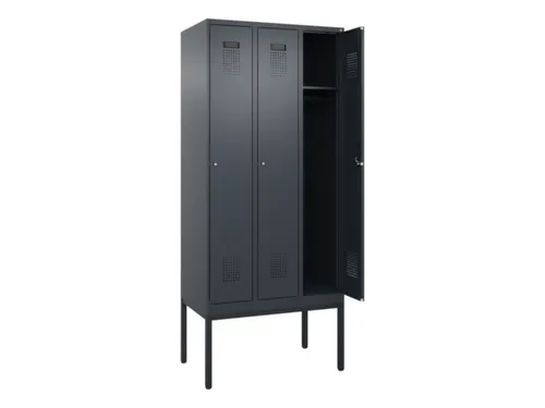 locker,HxBxD 2120x900x500mm,3vak,vak B 300mm,cil.-slot,voetonderstel