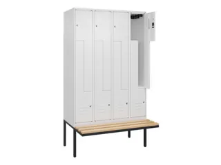 Z-garderobekast,HxBxD 2120x1200x815mm,8vak,vak B 300mm,cil.-slot - 2