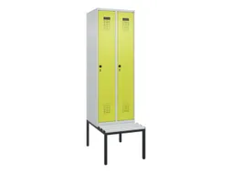 locker met bank,voor scheiding van kleding,HxBxD 2120x600x815mm,2vak