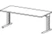 Bureau C-Poot Hxbxd 680-820X1800X800Mm Lichtgrijs