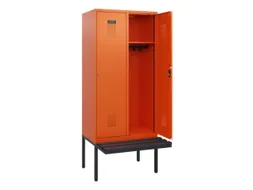locker met bank,HxBxD 1950x800x815mm,2vak,vak B 400mm,cilinderslot
