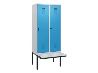 locker met bank,HxBxD 1950x800x815mm,2vak,vak B 400mm,draaigrendel - 2