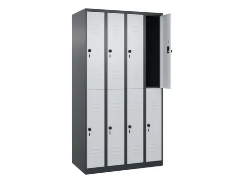 dubbeldekse locker,HxBxD 1850x1000x500mm,4x2vak.,vak B 250mm