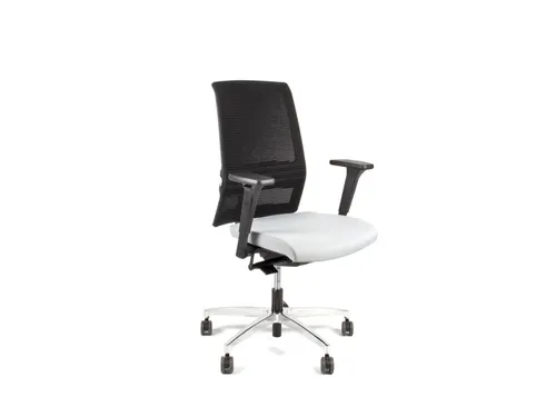 Bureaustoel EN1335 Linea Omnia 01 zwart/grijs met 3D armleuning en alu