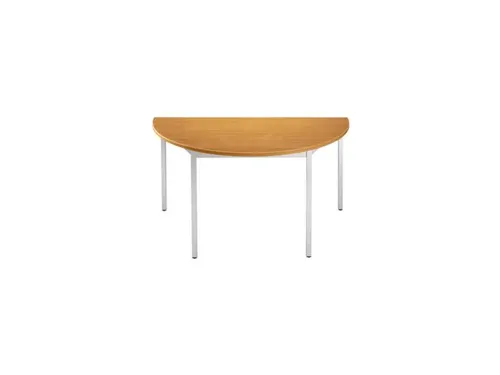 Tafel Halfrond 140x70 Cm Frame Aluminium Blad Kersenhout