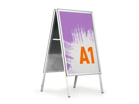 Stoepbord Aluminium Fold Outdooor A1 metaal zilver