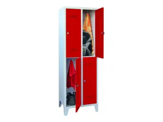 dubbeldekse locker,HxBxD 1850x600x500mm,2x2vak.,RAL7035,front RAL3000 - 2