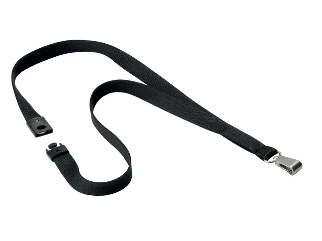 Textielkoord Durable 8127 met karabijnhaak soft colour zwart