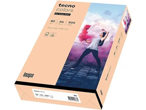Inapa Tecno colors Gekleurd papier A4 Zalm Roze 80 gram 500 vel