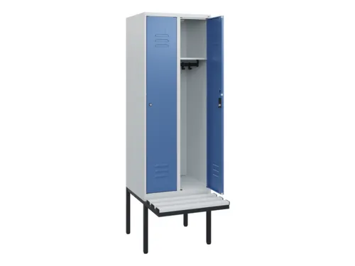 locker met bank,HxBxD 1950x600x815mm,2vak,vak B 300mm,cil.-slot
