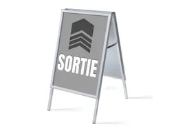 Stoepbord A1 complete set met print "SORTIE" Grijs
