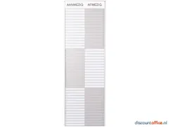 In-uit Bord 45 Namen Aluminium Aan/afwezigheidsbord Wit