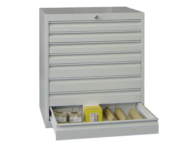 ladekast HxBxD 800x715x600mm 8laden slot RAL7035 front RAL7035