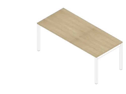 bureau HxBxD 730x1800x800mm blad eiken 4-voeten wit