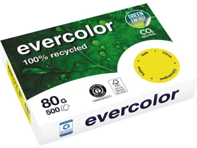 Gerecycleerd Kopierpapier Evercolor 80 Gram A4 Citroen Geel