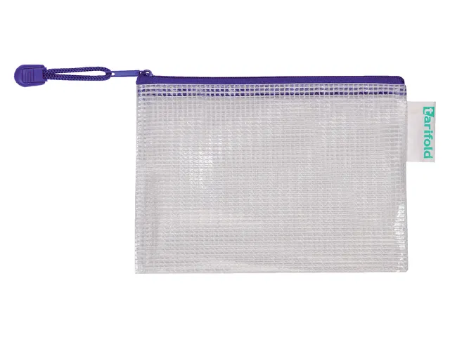 Opbergtas Tarifold met rits 175x125mm PVC blauw